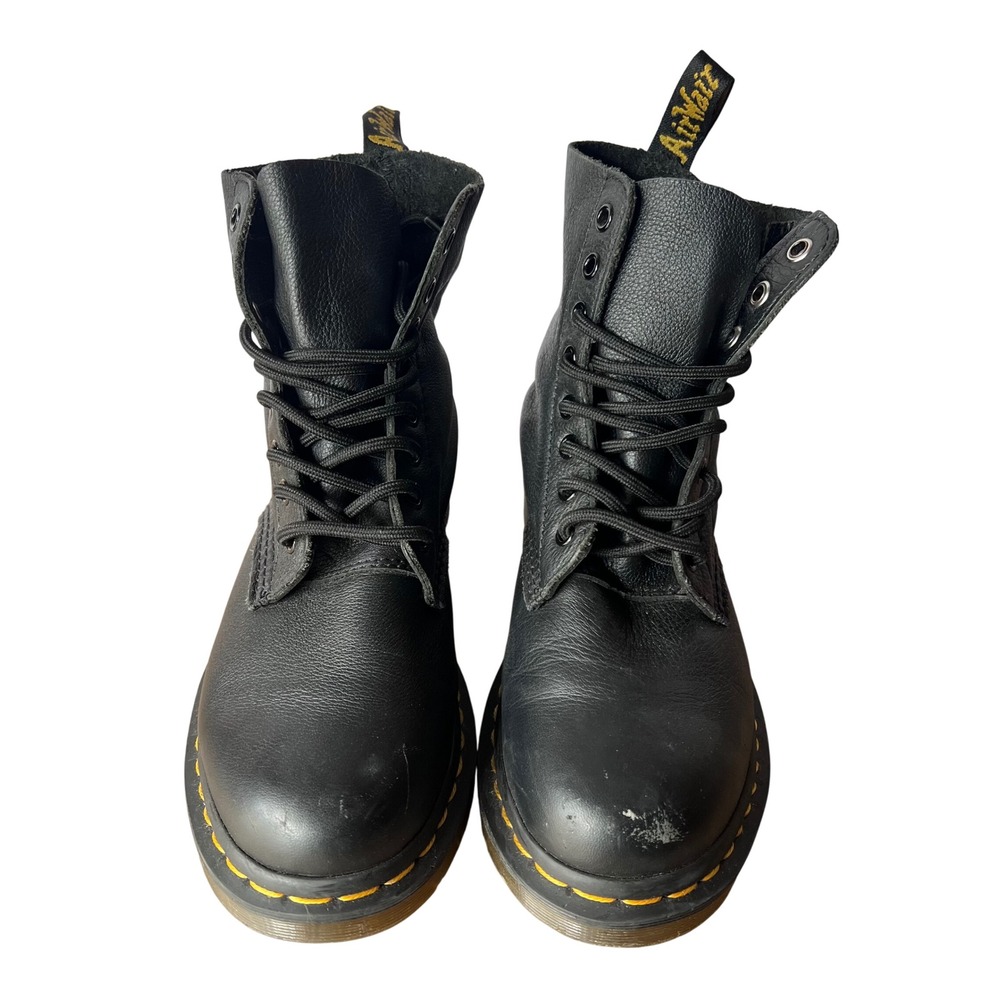 Dr Martens 1460 Pascal Black Leather Lace Up Combat Boots Women Size 7 US